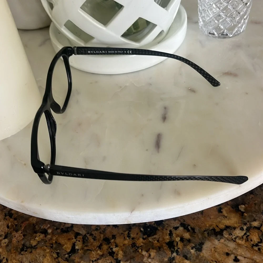 EUC Bulgari black carbon fiber sides, eyeglass frames unisex